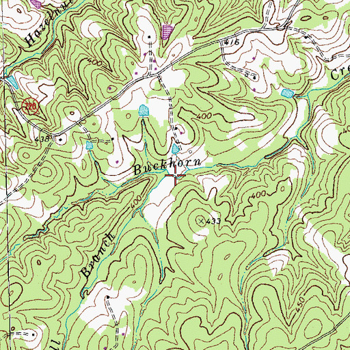 Topographic Map of Hall Branch, VA