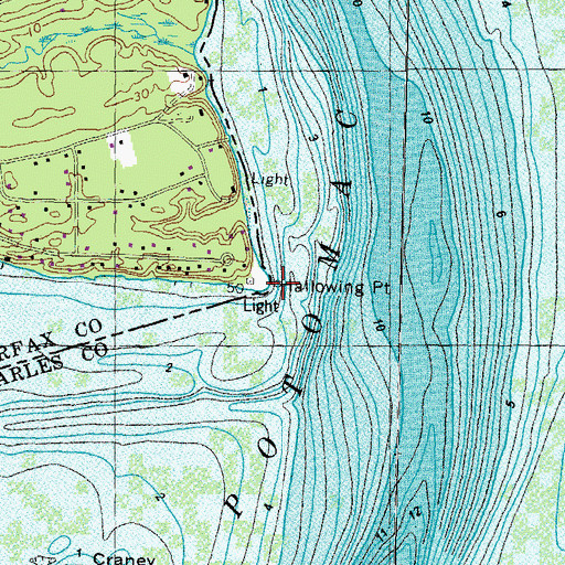 Topographic Map of Hallowing Point, MD