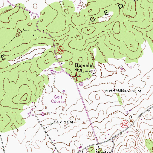 Topographic Map of Hamblin School, VA