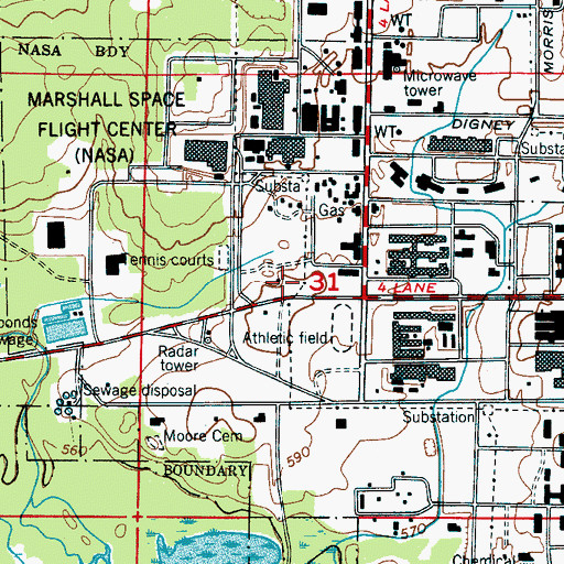 Topographic Map of Center Grove Church (historical), AL