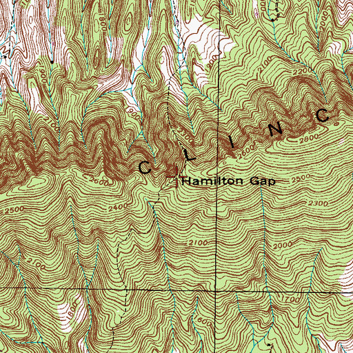 Topographic Map of Hamilton Gap, VA