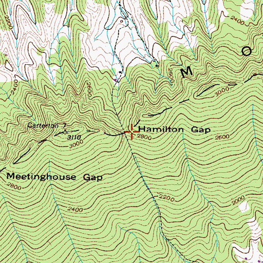 Topographic Map of Hamilton Gap, VA