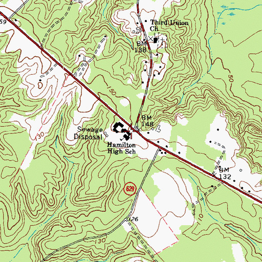 Topographic Map of Hamilton High School, VA