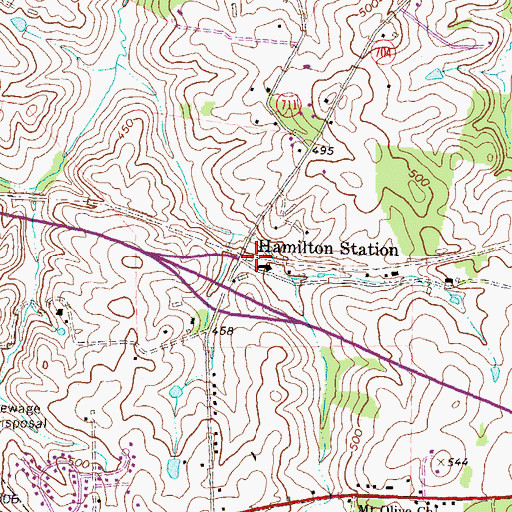 Topographic Map of Hamilton Station, VA