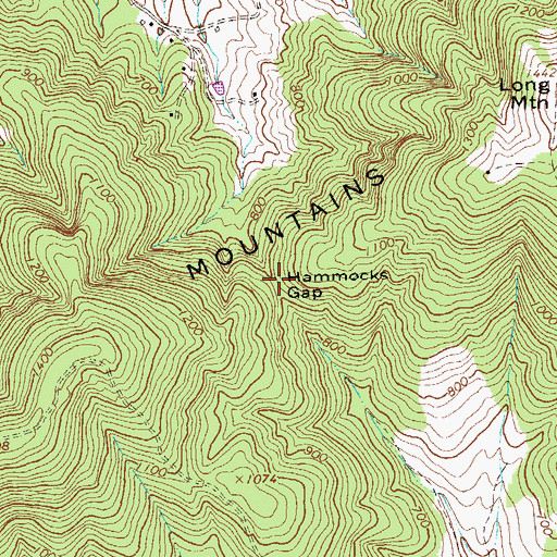 Topographic Map of Hammocks Gap, VA
