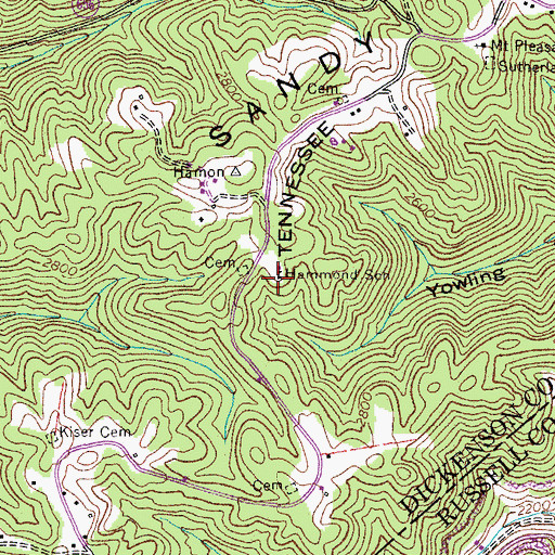 Topographic Map of Hammond School, VA
