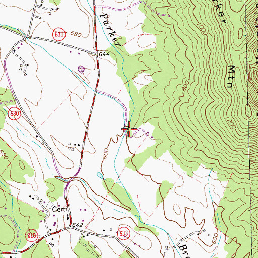 Topographic Map of Haneytown Creek, VA