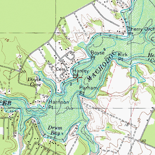 Topographic Map of Hanley Point, VA