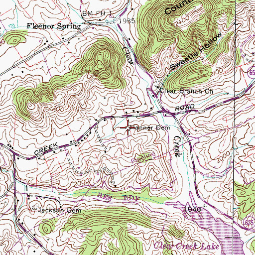 Topographic Map of Hanner Cemetery, VA