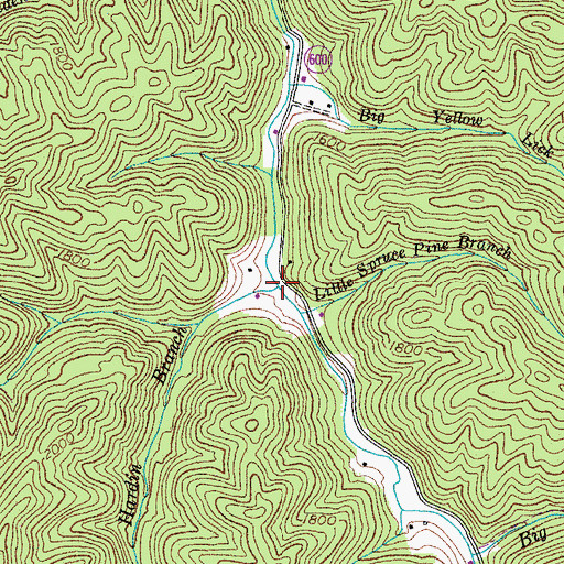 Topographic Map of Hardin Branch, VA