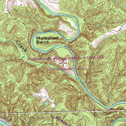 Topographic Map of Hardware River State Wildlife Management Are, VA