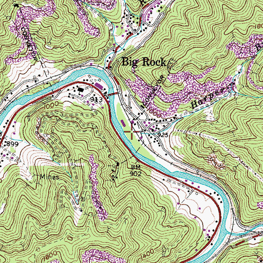 Topographic Map of Harper Branch, VA