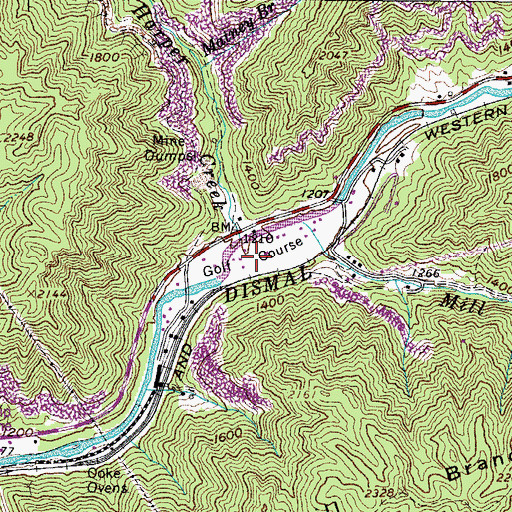 Topographic Map of Harper Creek, VA