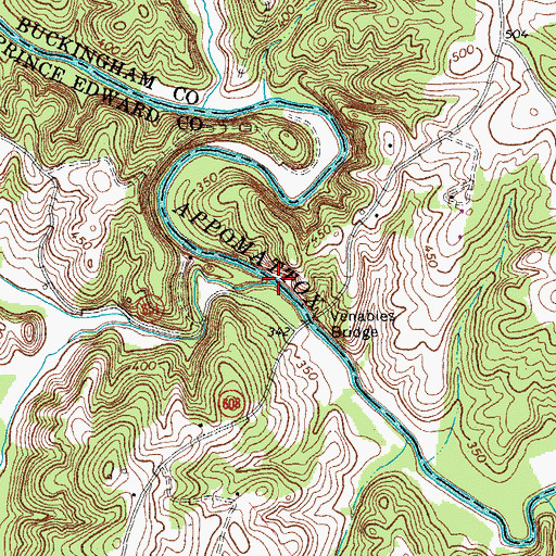 Topographic Map of Harris Creek, VA