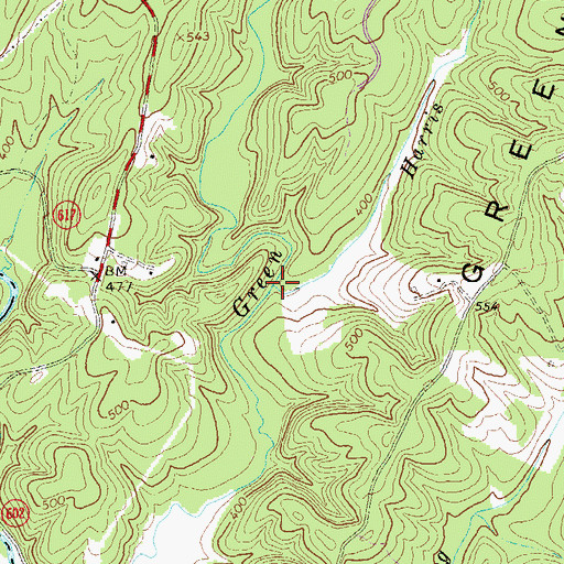 Topographic Map of Harris Creek, VA