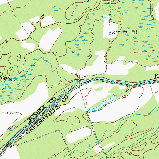 Topographic Map of Harris Swamp, VA