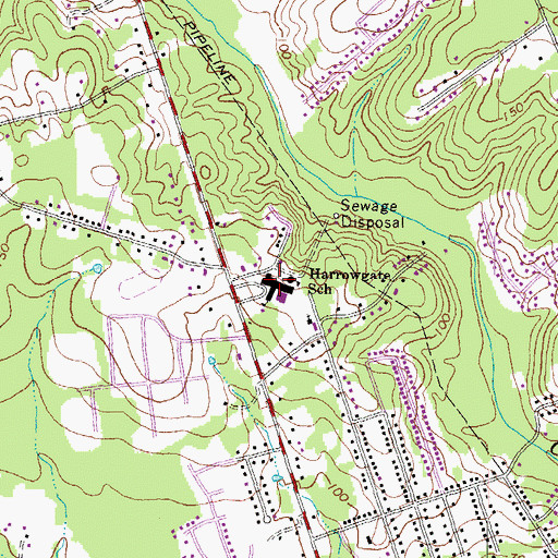 Topographic Map of Harrowgate Elementary School, VA