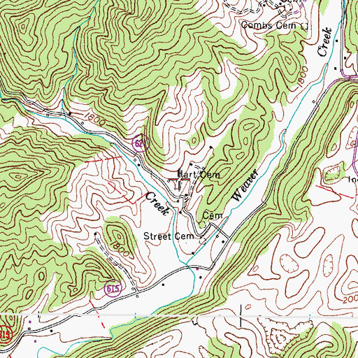Topographic Map of Hart Cemetery, VA