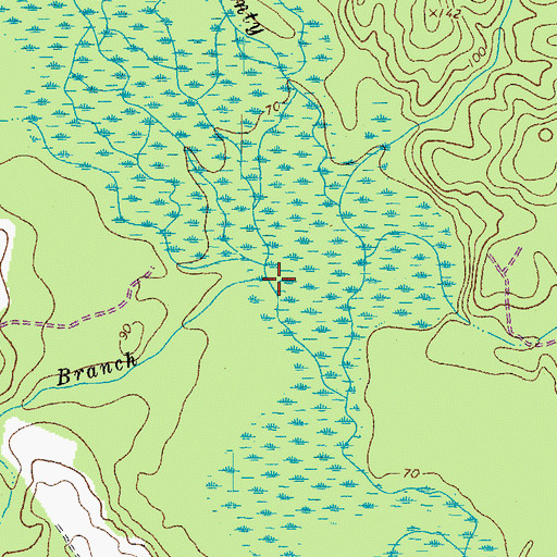Topographic Map of Harvells Branch, VA