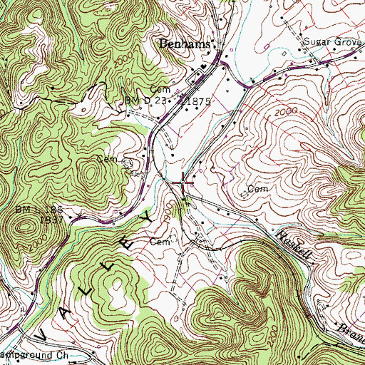 Topographic Map of Haskell Branch, VA