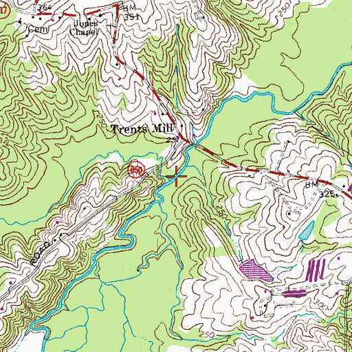 Topographic Map of Hatcher Creek, VA