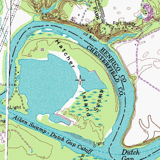 Topographic Map of Hatcher Island, VA
