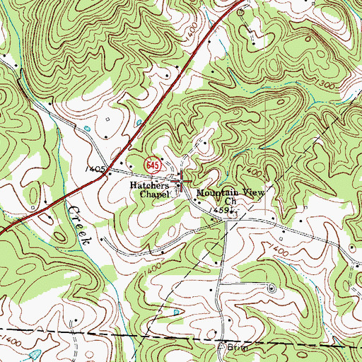 Topographic Map of Hatchers Chapel, VA