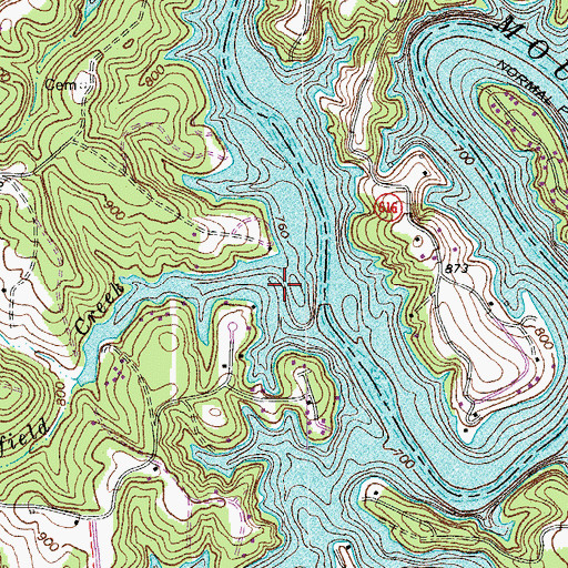 Topographic Map of Hatfield Creek, VA