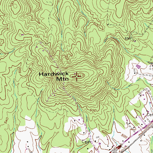 Topographic Map of Hardwick Mountain, VA