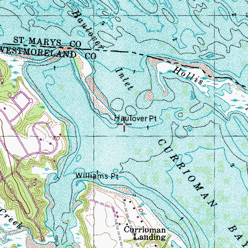Topographic Map of Haulover Point, VA