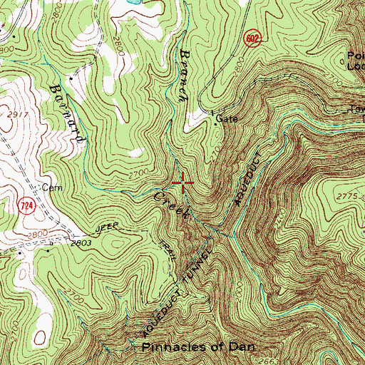Topographic Map of Haunted Branch, VA