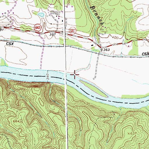 Topographic Map of Haw Branch, VA