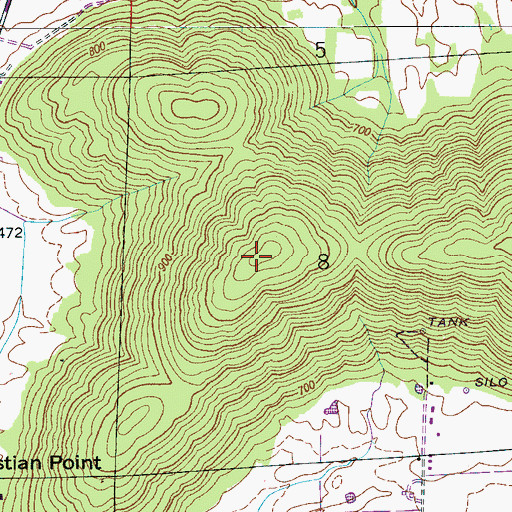Topographic Map of Christian Mountain, AL