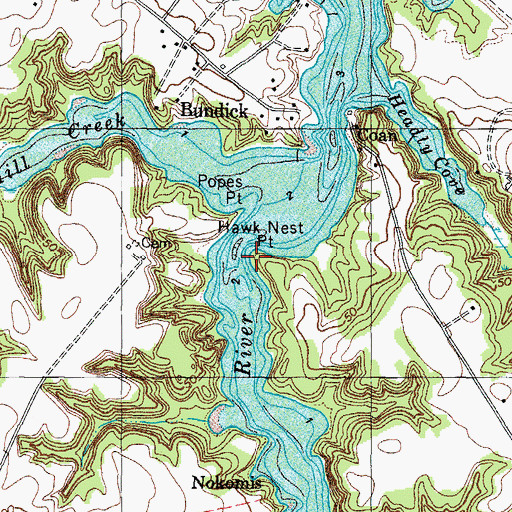 Topographic Map of Hawk Nest Point, VA