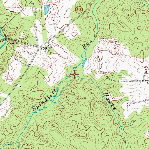 Topographic Map of Hawks Branch, VA