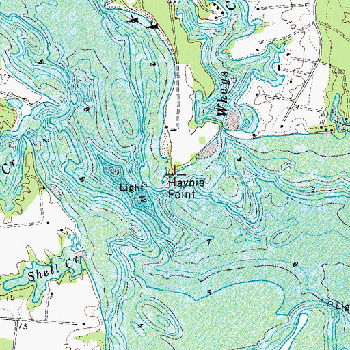 Topographic Map of Haynie Point, VA