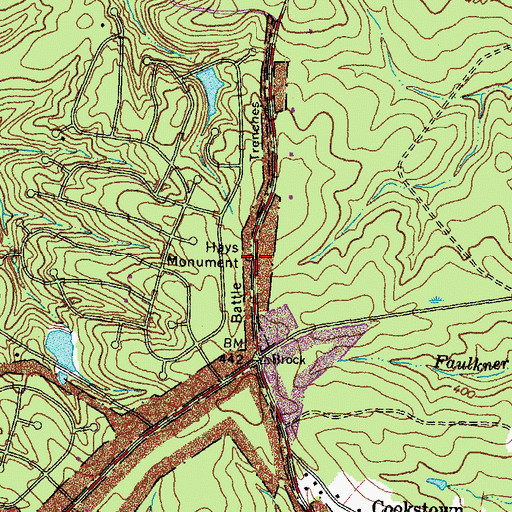 Topographic Map of Hays Monument, VA