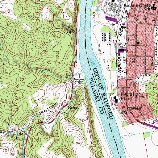 Topographic Map of Hazel Hollow, VA