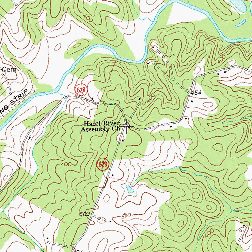 Topographic Map of Hazel River Assembly Church, VA