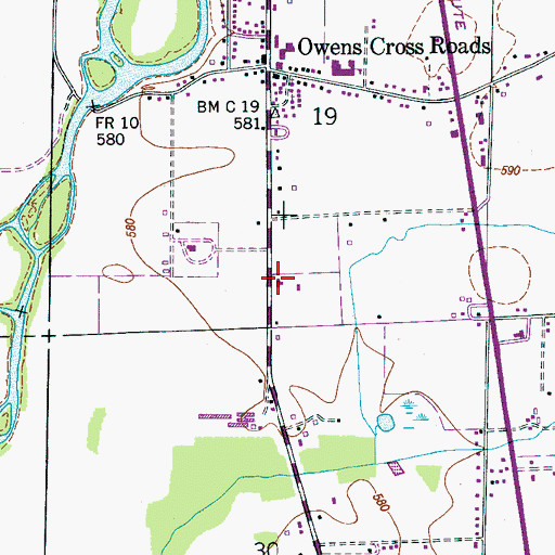 Topographic Map of Church of Christ, AL