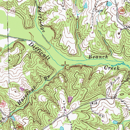 Topographic Map of Hazelnut Branch, VA