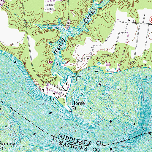 Topographic Map of Healy Creek, VA