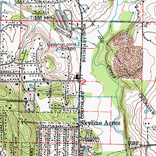Topographic Map of Church of Christ, AL