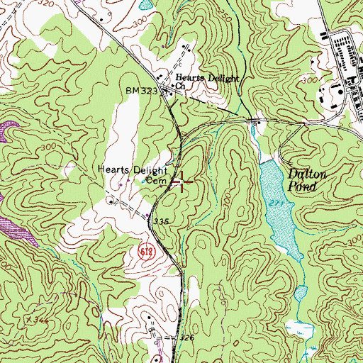 Topographic Map of Hearts Delight Cemetery, VA
