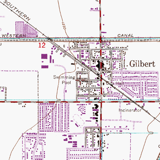 Topographic Map of Library Park, AZ
