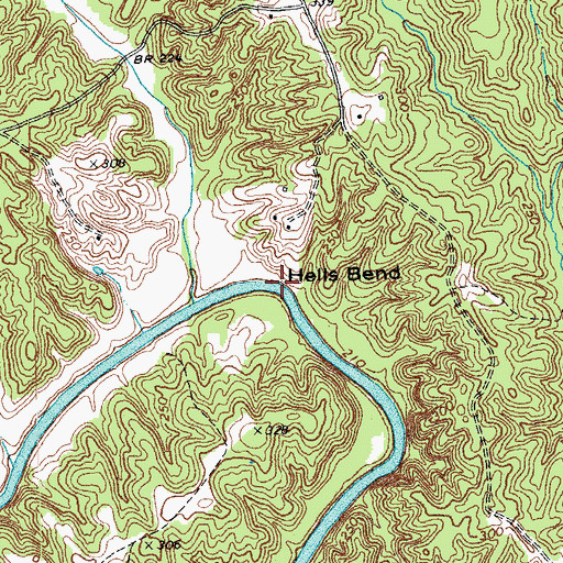 Topographic Map of Hells Bend, VA