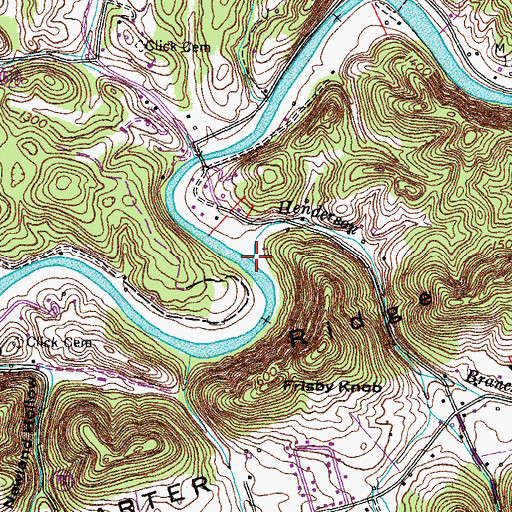 Topographic Map of Henderson Branch, VA