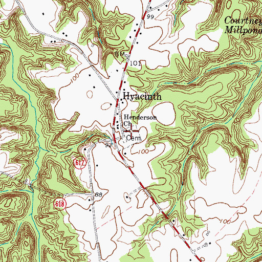 Topographic Map of Henderson Church, VA