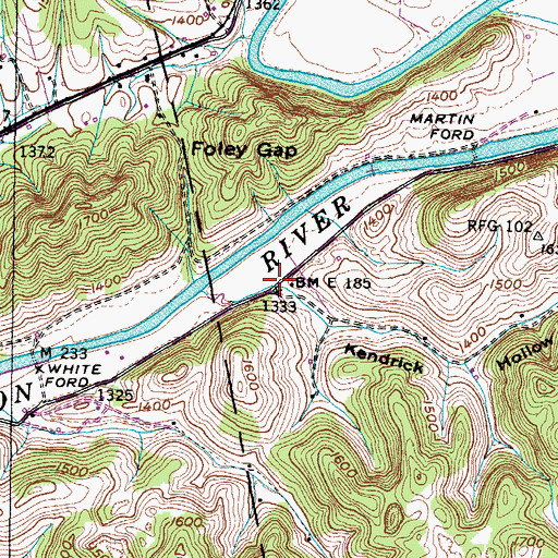 Topographic Map of Kendrick Hollow, VA