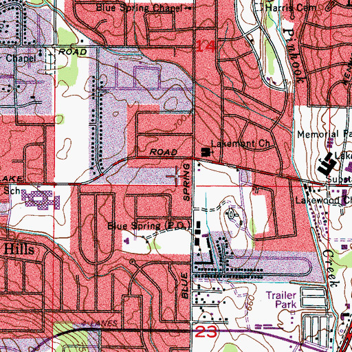 Topographic Map of Church of God of Prophecy, AL